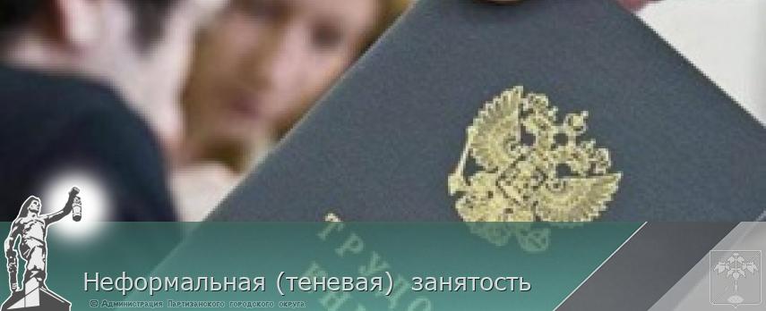 Неформальная (теневая)  занятость | Администрация муниципального округа город Партизанск Приморского края Официальный сайт